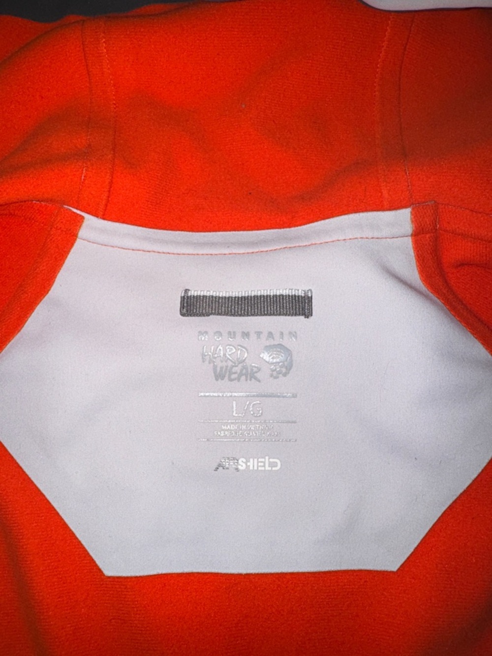Mountain Hardwear Men's White & Charcoal Softshell Jacket with Orange Accents - Picture 4 of 4